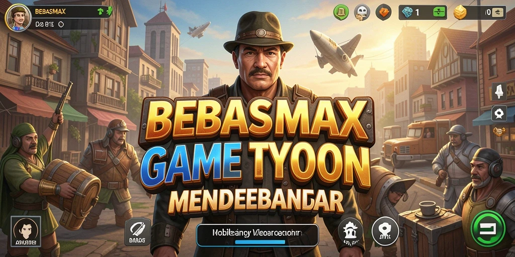Screenshot gameplay BEBASMAX menampilkan suasana pengelolaan bisnis yang dinamis.