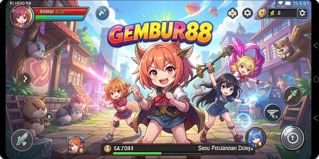 Tampilan gameplay seru dan visual karakter anime yang memukau.