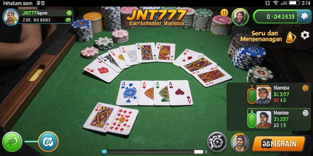 Tampilan gameplay JNT777 yang seru dan interaktif dalam permainan Gaple.