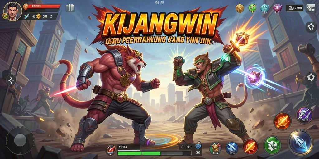 Tangkapan layar KIJANGWIN menampilkan aksi pertarungan yang mendebarkan.