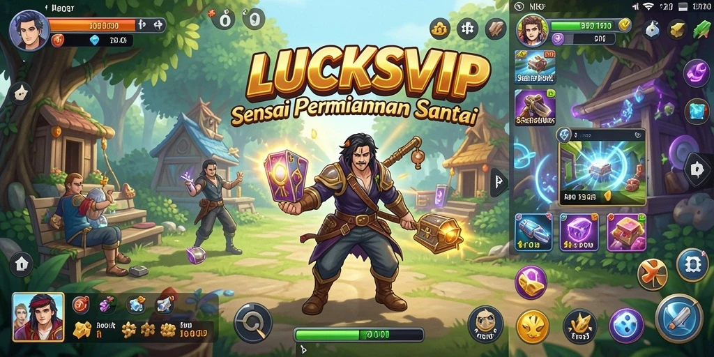 Tampilan gameplay LUCKSVIP yang ceria dan menarik.