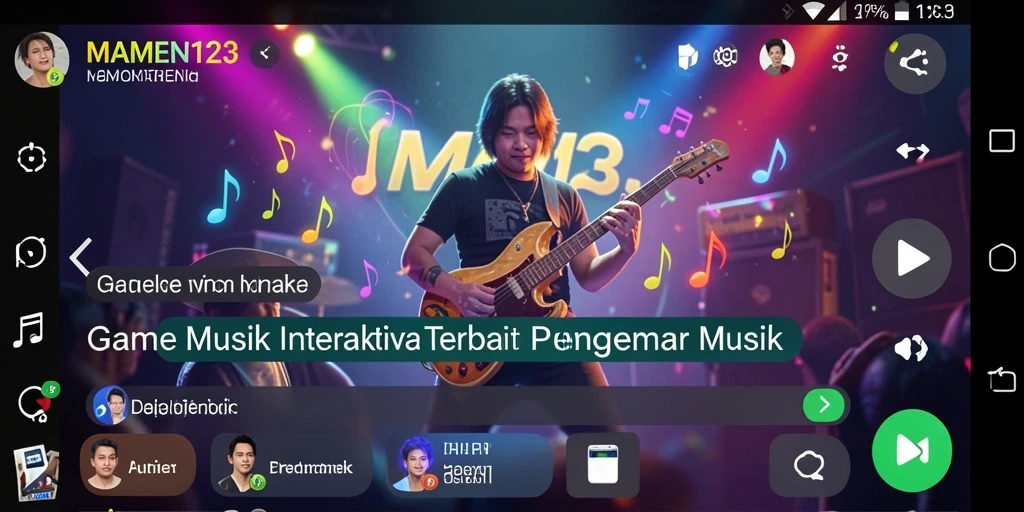 Screenshot MAMEN123 menampilkan interaksi gameplay musik yang seru.