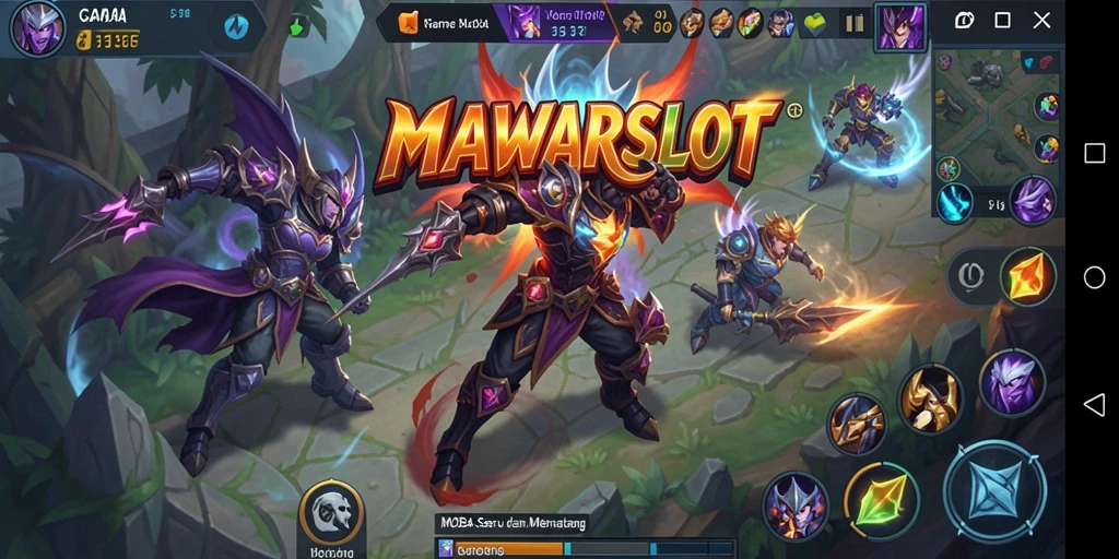 Screenshot gameplay <strong>MAWARSLOT</strong> dengan aksi seru dalam pertempuran tim.