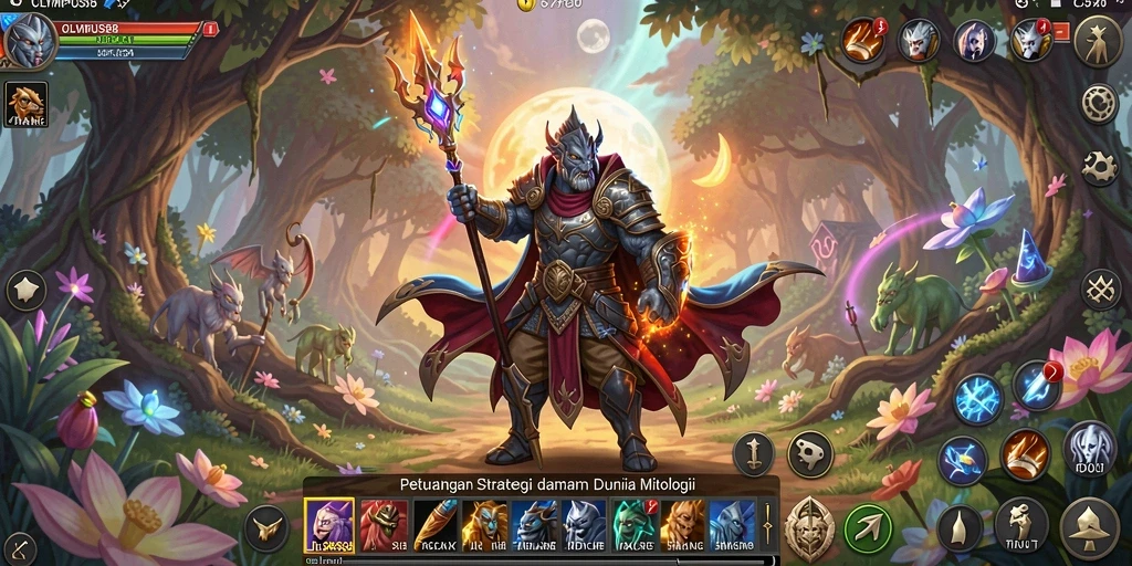 Tampilan gameplay OLYMPUS88 yang menampilkan pertempuran epik dan strategi yang mendalam.