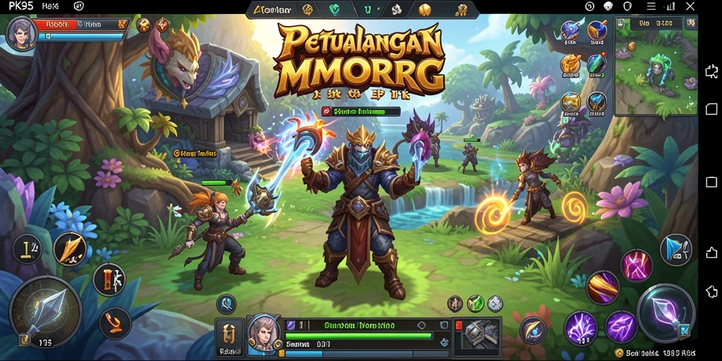 Screenshot permainan PK95 menunjukkan aksi seru dalam dunia MMORPG.