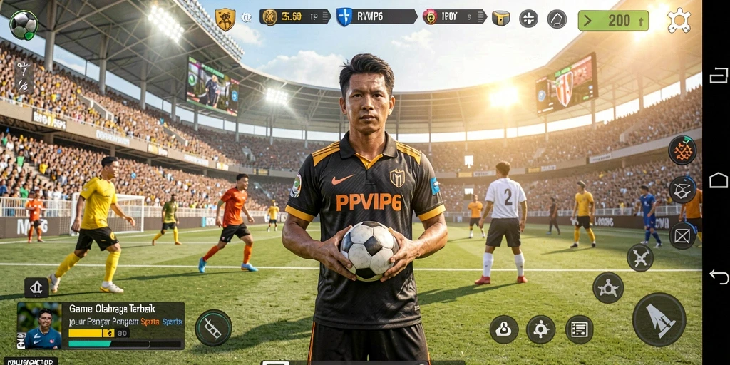 Screenshot gameplay RPVIP6 menampilkan aksi mendebarkan dalam olahraga.