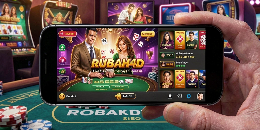 Tampilan gameplay Live Casino di RUBAH4D yang memukau.