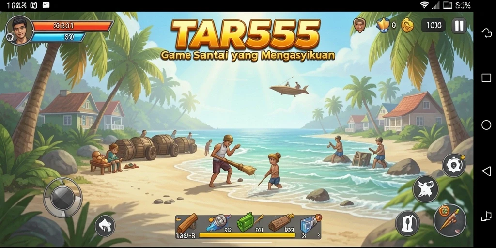 Tampilan gameplay TAR555 yang penuh warna dan interaktif.