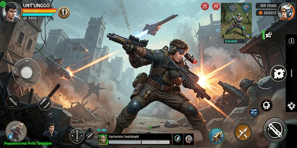 Tampilan gameplay UNTUNGGO yang seru dan menantang.