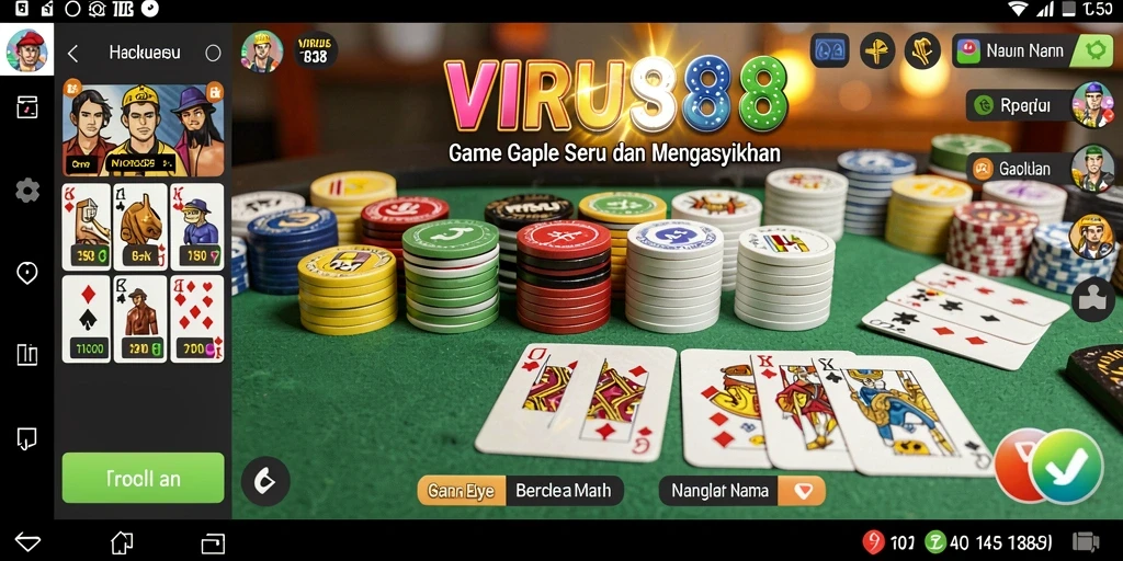 Tampilan gameplay Gaple yang seru dan interaktif di VIRUS88.