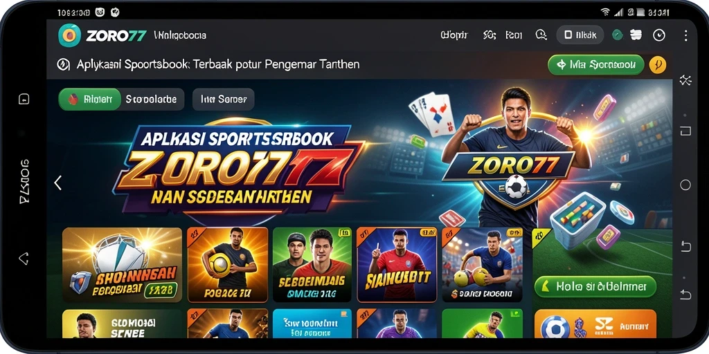 Tampilan utama <strong>ZORO77</strong> yang menampilkan fitur taruhan olahraga.